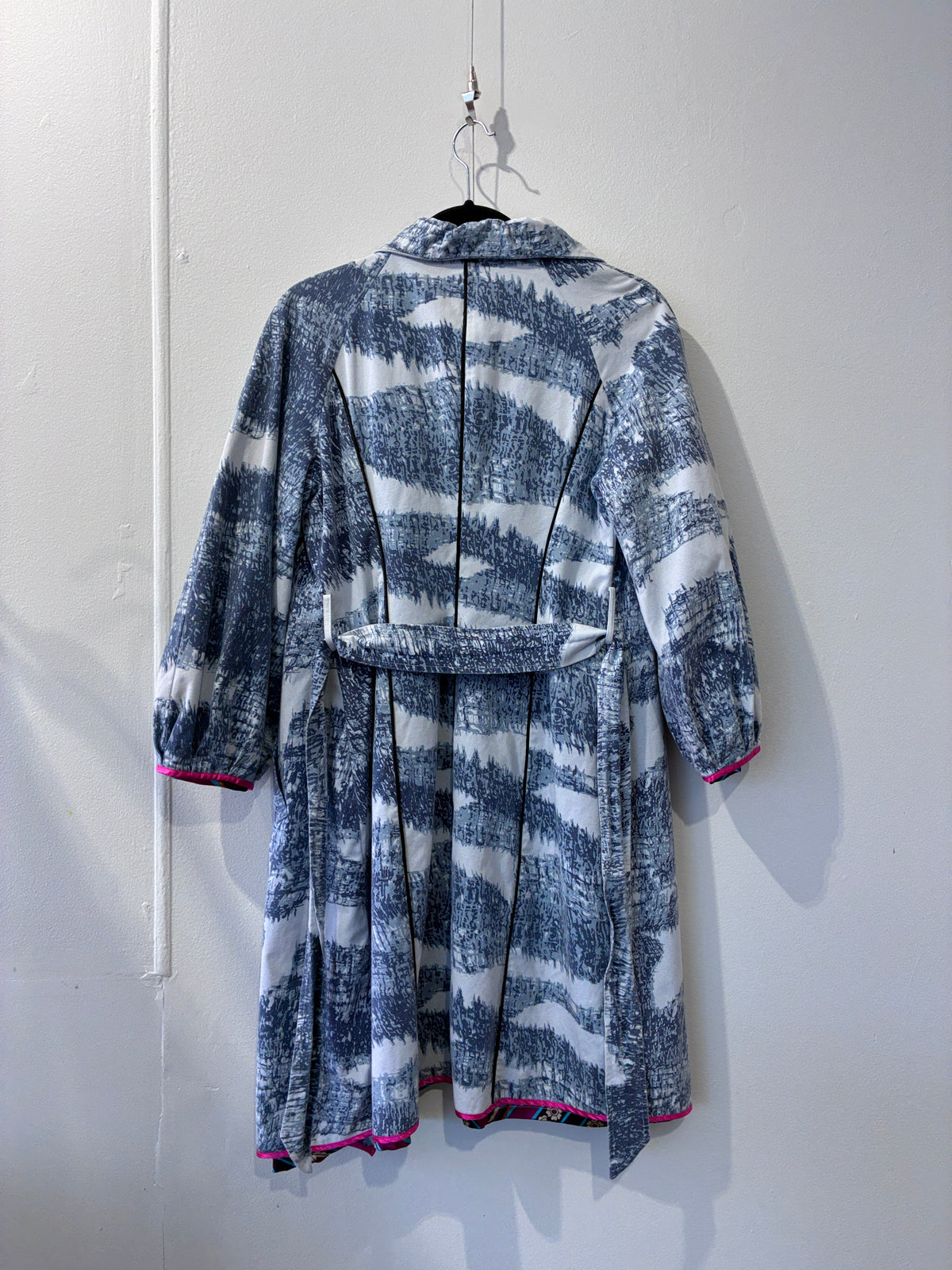 Yvonne Bennetti - Patterned blue coat - Size 2 (S)