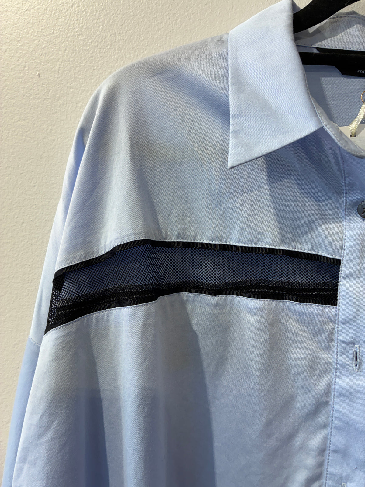 French Freddie - Blue/black mesh trim shirt - Size 10