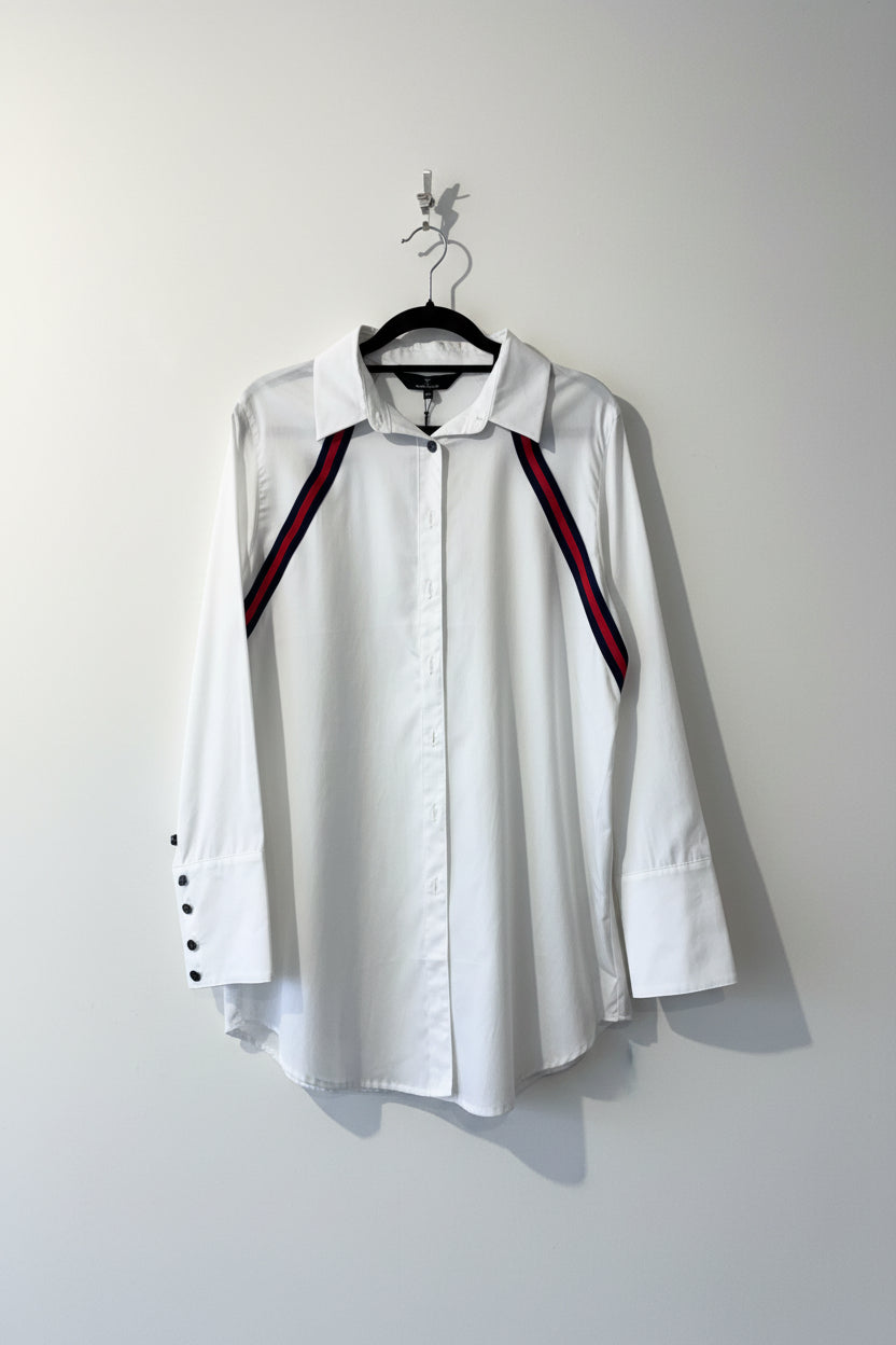 French Freddie - White/red trim "Murano" shirt - Size 10