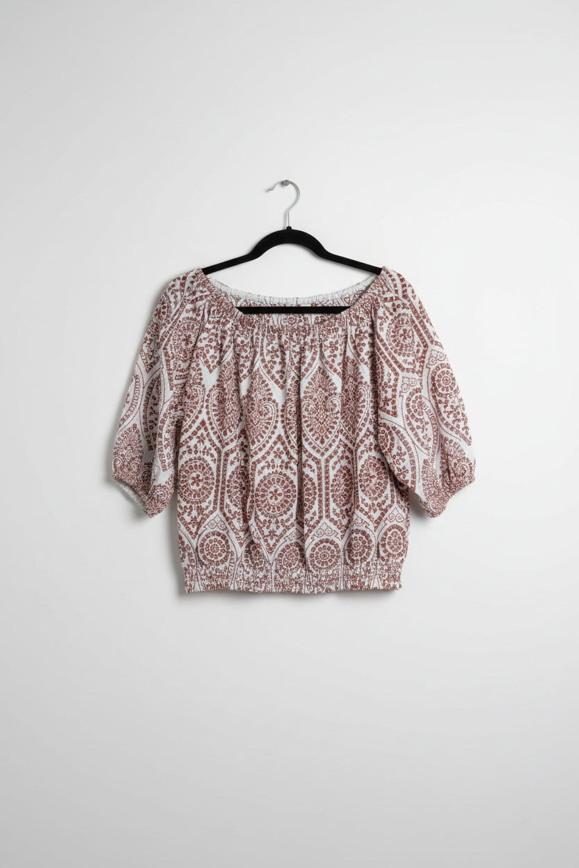 Country Road - White bronze broderie anglais top - Size 10
