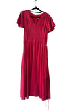 Oliver Bonas - Red linen blend maxi dress - Size 12