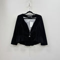 Annah Stretton - Velvet crop black jacket - Size S