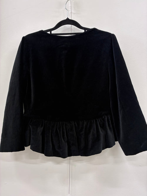 Annah Stretton - Velvet crop black jacket - Size S