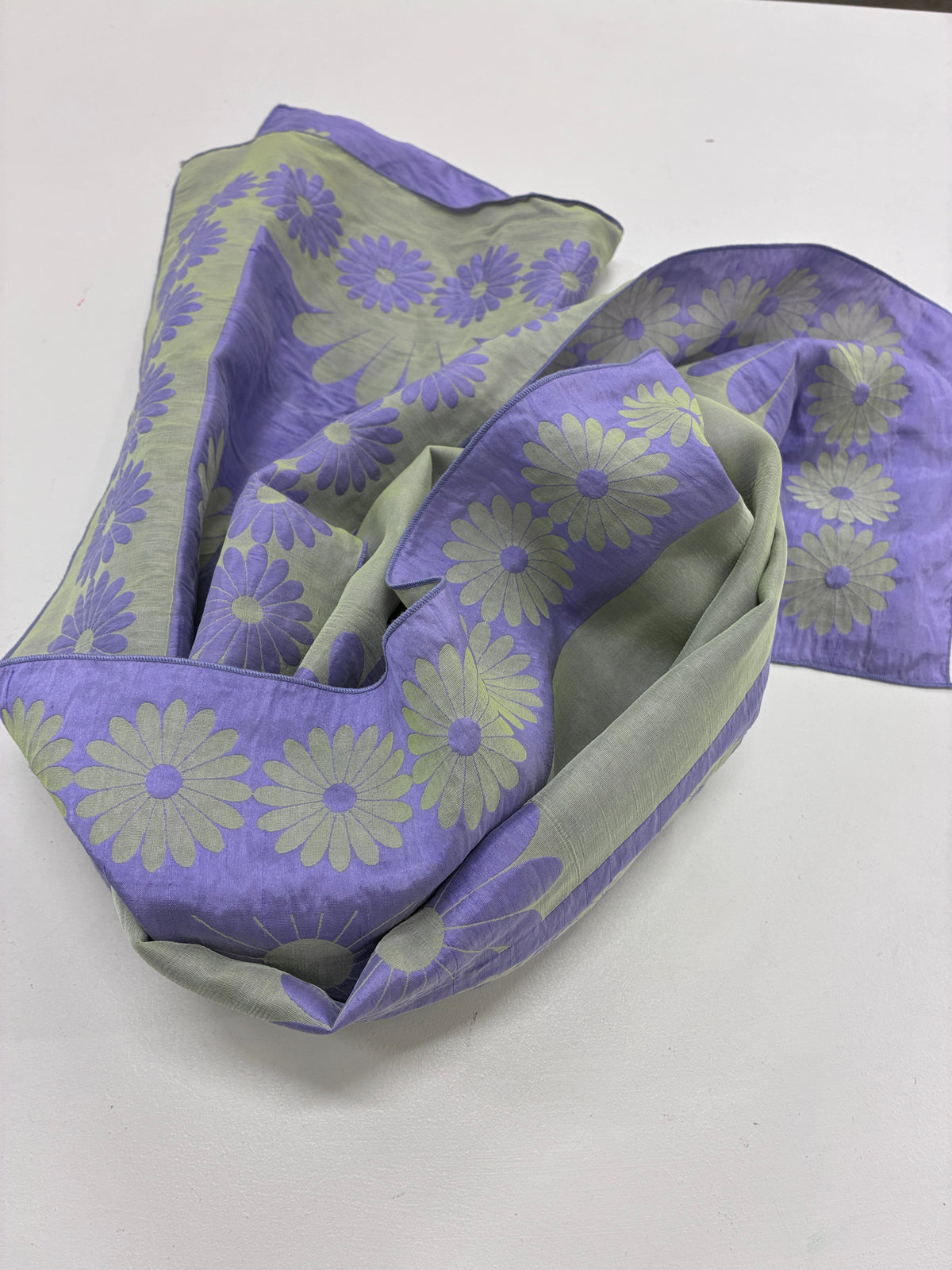 Jill Stuart - silk purple floral scarf - OS