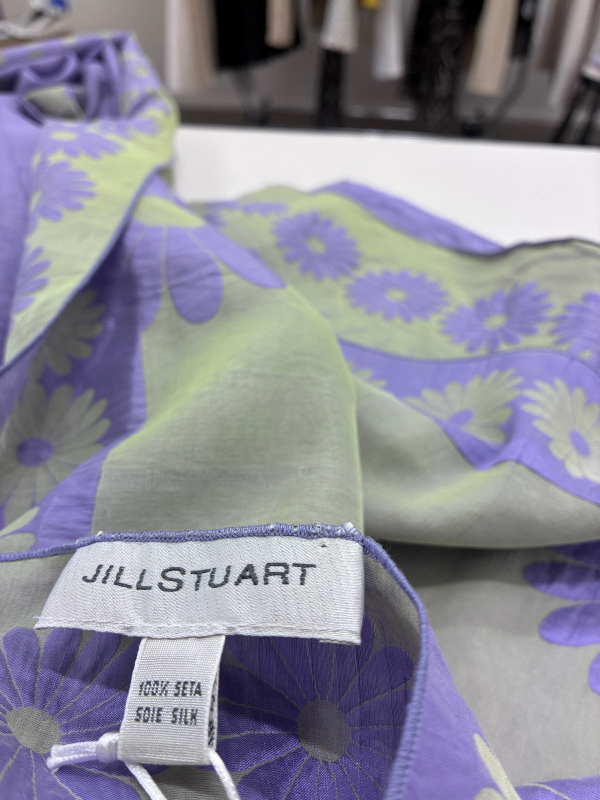 Jill Stuart - silk purple floral scarf - OS