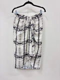 Bec & Bridge - Cream/black drape front skirt - Size 8