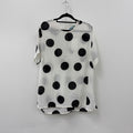 Kate Sylvester - White/black polka dot silk top - Size L