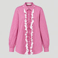 Nicholas Jermyn - Striped frill front tailored shirt - Size 18