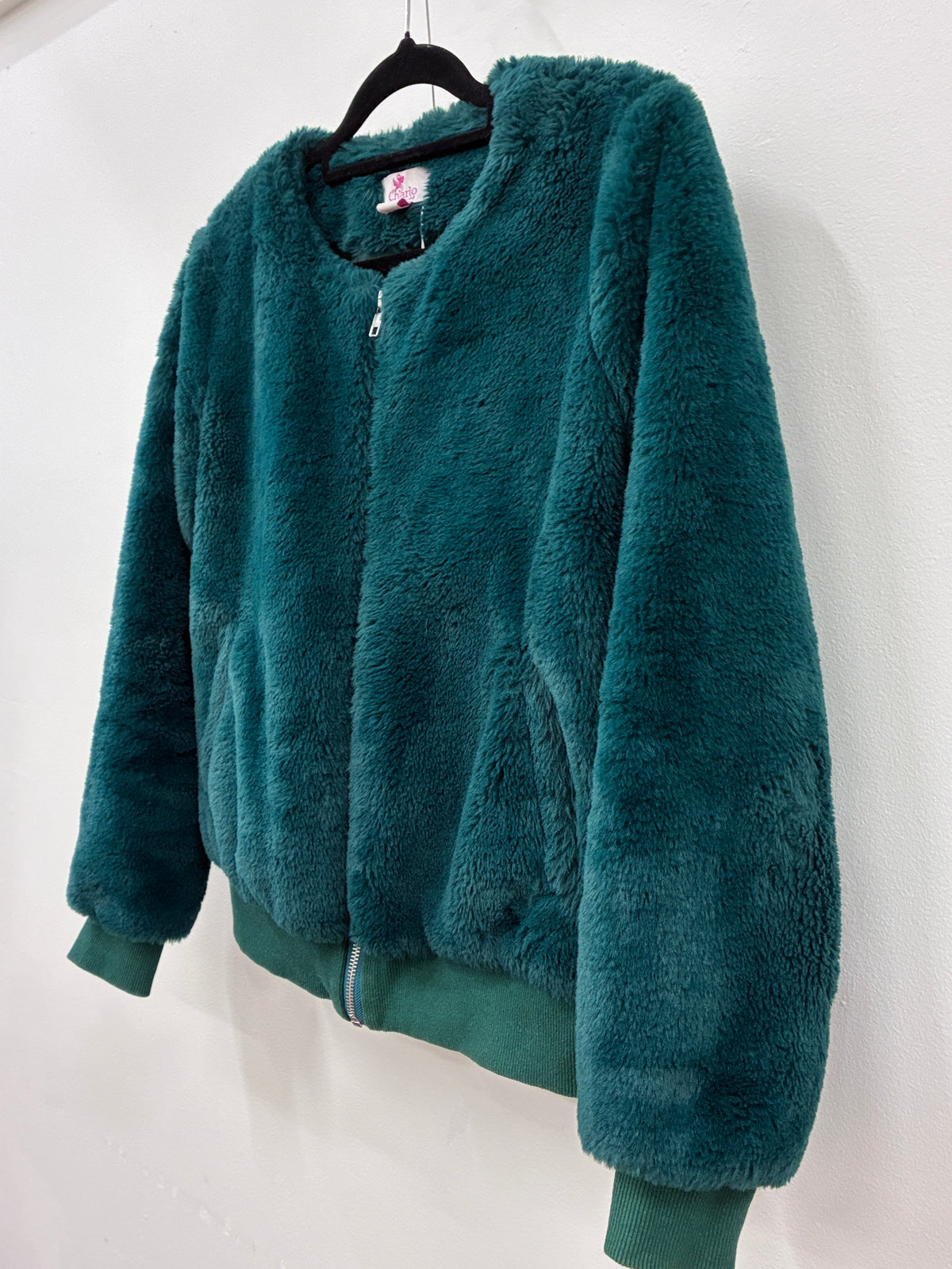 Charlo - Faux fur bomber jacket - Size 8
