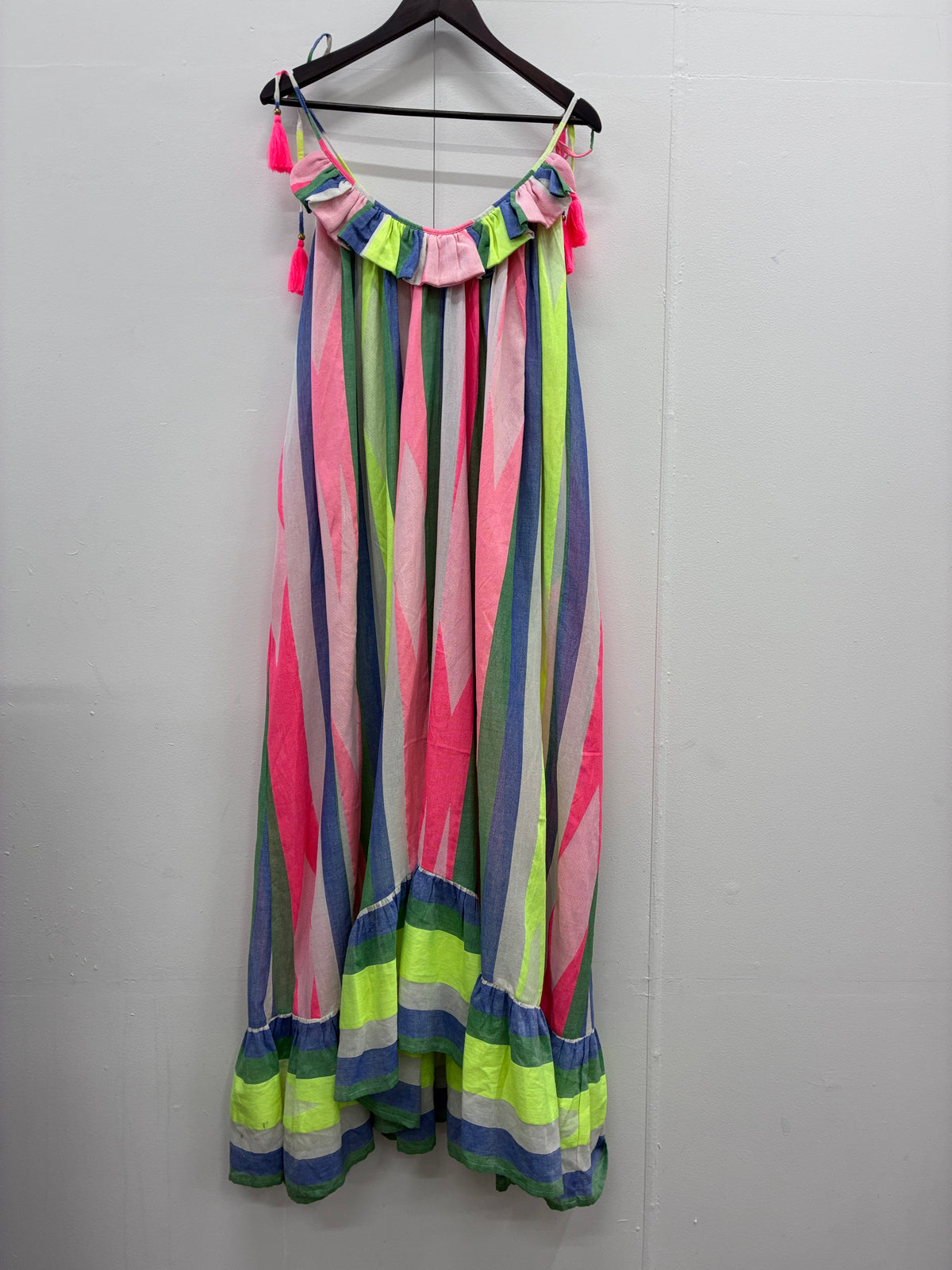 Stella + Gemma - Neon striped maxi dress - Size 8