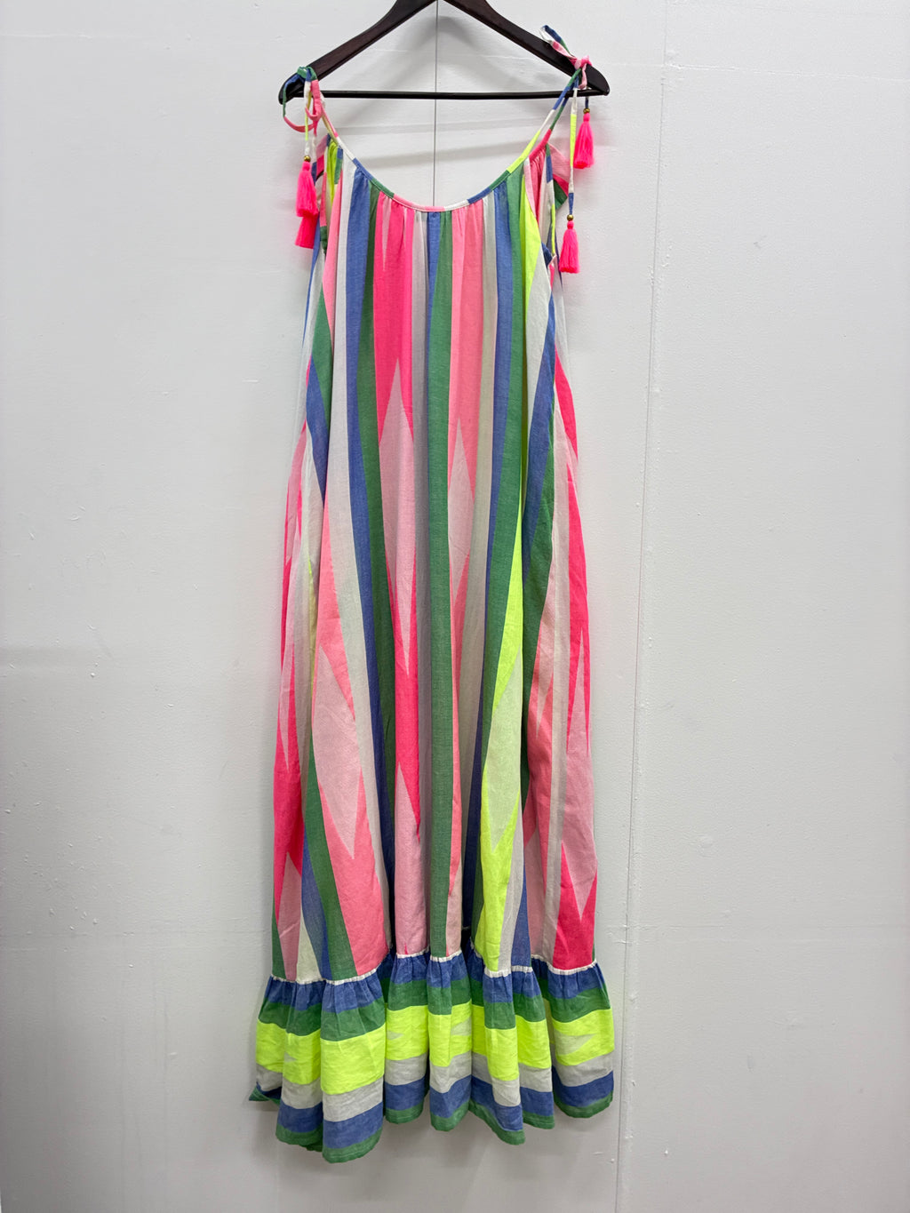 Stella + Gemma - Neon striped maxi dress - Size 8