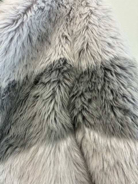 Storm Grey Faux Fur Jacket Size L