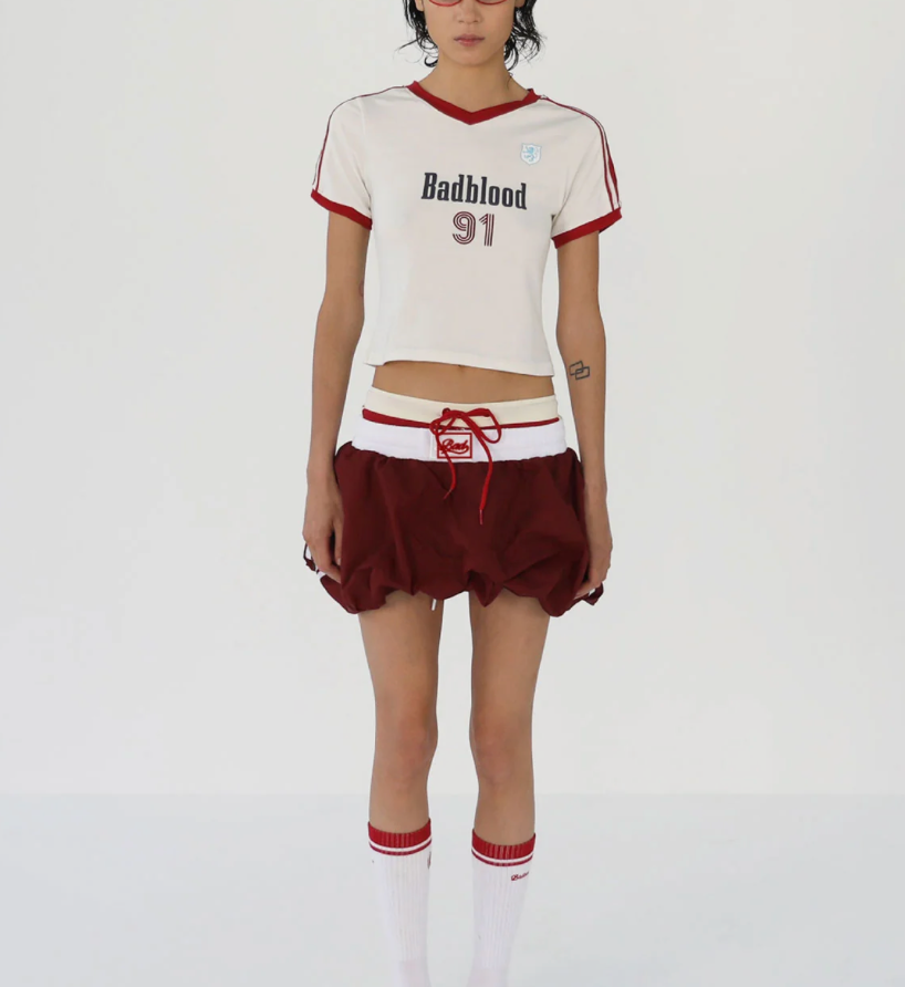 Bad blood - Maroon balloon mini skirt - Size M