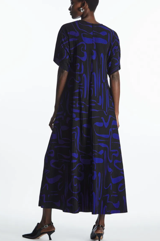COS - Bold print pleat dress - Size L