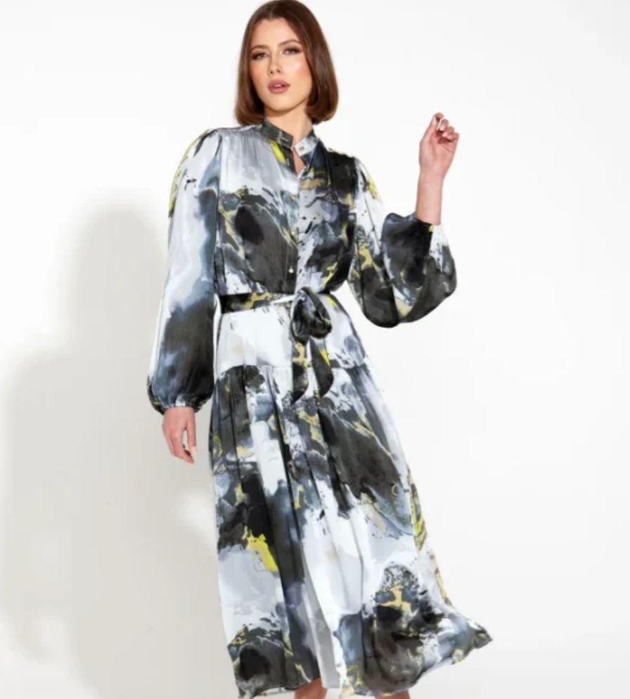 Fate & Becker - Transfixed midi duster shirt dress - Size 10