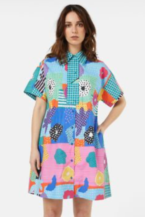Gorman - Bold abstract print shirt dress - Size 10