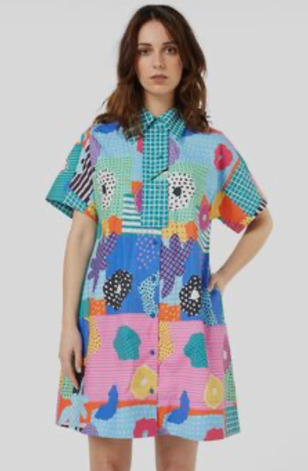 Gorman - Bold abstract print shirt dress - Size 10