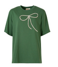 Curate by Trelise Cooper - Green diamante bow t-shirt - Size XXL