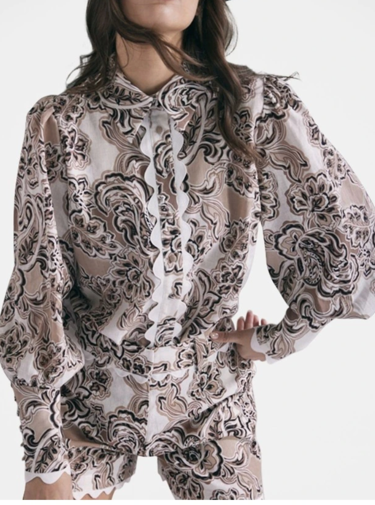 Decjuba - Paisley linen/cotton shirt - Size 8