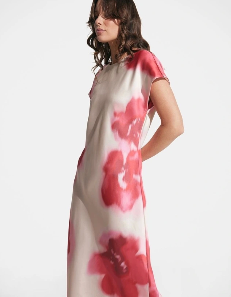 Decjuba - Silky pink/cream dress - Size 8