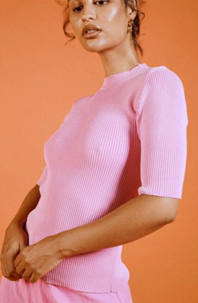 Ruby - Pink ribbed top - Size 12