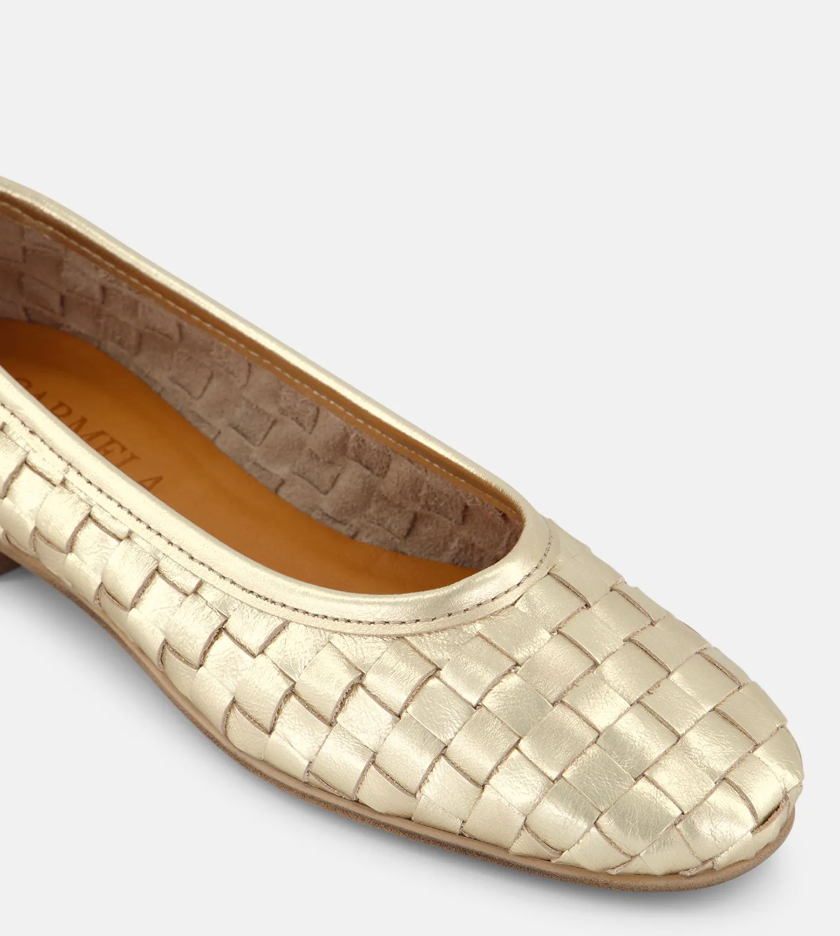 Carmela - Gold Kite woven leather ballet flats - Size 40