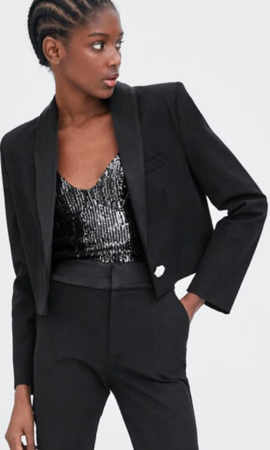 Zara - Crop tuxedo blazer - Size M