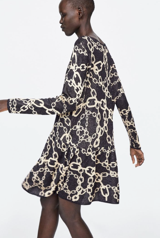 Zara - Chain print knit dress - Size L