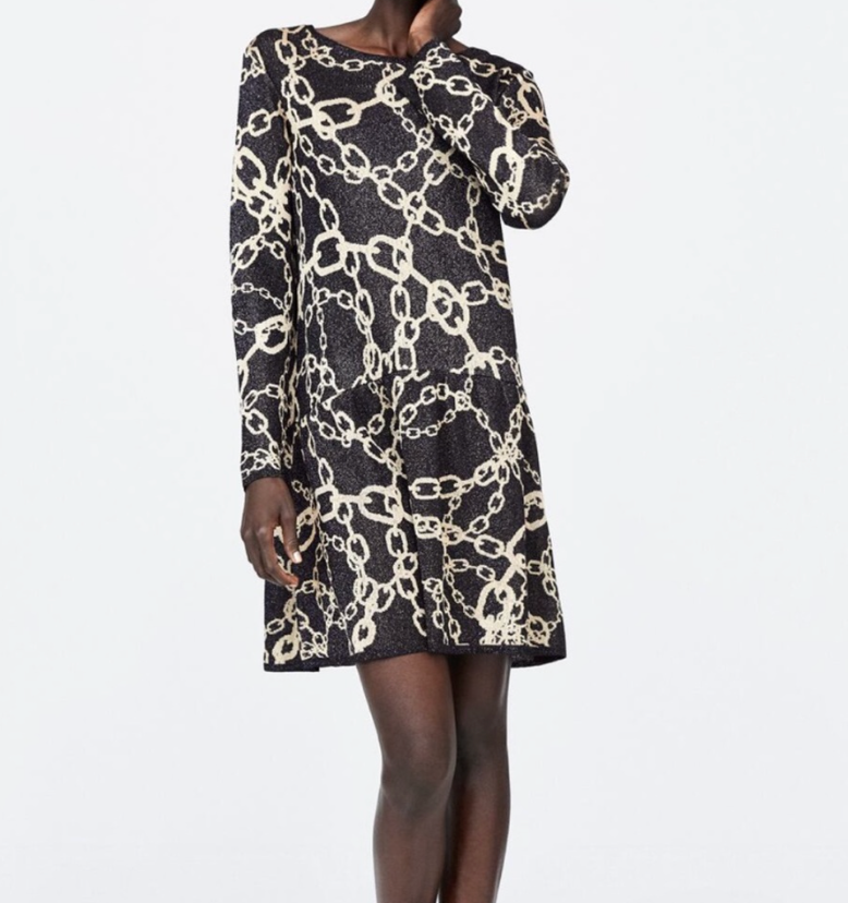 Zara - Chain print knit dress - Size L