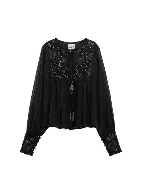Zara - Sequin top cape jacket - Size XS
